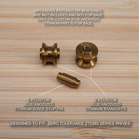Zero Tolerance ZT0393 ZT 0393BRZ Titanium Blade Stop Pin & Standoff Set - BRONZE