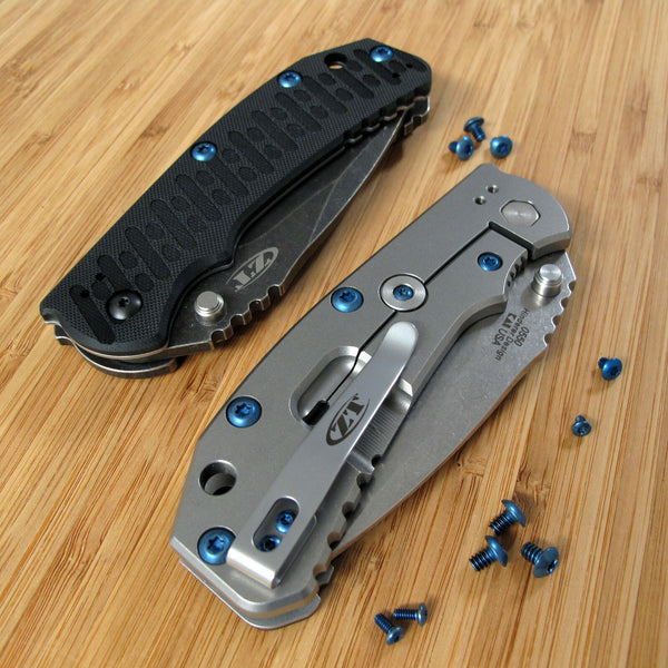 Zero Tolerance ZT0550 550 ZT Knife 10PC Titanium Body & Lock Bar Screws Set BLUE
