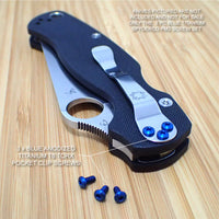 Spyderco Paramilitary PM2 Titanium 3pc BLUE Pocket Clip Screw Set - NO KNIFE