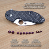 11 pc PURPLE Anodized Titanium Screw Set for Spyderco Domino or Dice (NO KNIFE)