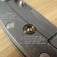 Hinderer Knives XM18 XM24 Eklipse Custom 5pc Titanium LBS Washer & Screw Set - BRONZE