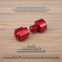 Benchmade 533 MINI BUGOUT Custom Designed 2 Piece Thumb Stud Set - Anodized RED