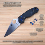 6pc BLUE Titanium Screw Set for Spyderco Para 3 LW LIGHTWEIGHT PM3LW (No Knife)