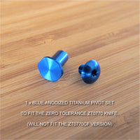 Zero Tolerance ZT0770 ZT 770 Knife BLUE Anodized Titanium Pivot Torx Screw Set