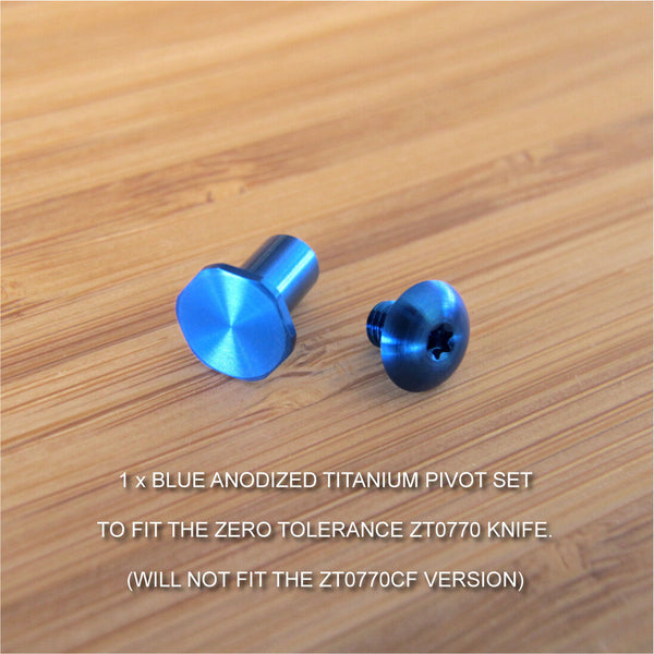 Zero Tolerance ZT0770 ZT 770 Knife BLUE Anodized Titanium Pivot Torx Screw Set