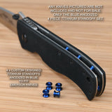 Emerson CQC-7BW Knife 4pc Custom Titanium Standoff / Spacer Set Anodized in BLUE