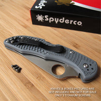 Spyderco Endura 4 Custom RAW Titanium Ti 3PC Pocket Clip Screws Set - NO KNIFE