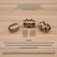 Benchmade 533 MINI BUGOUT 3pc Titanium Standoffs & Blade Stop Pin - BRASS