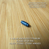 Zero Tolerance ZT0560 561 ZT Knife Anodized Titanium Blade Stop Pin - BLUE