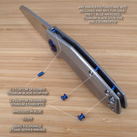 Zero Tolerance ZT0456 456 BW ZT Titanium Ti Blade Stop Pin & Standoff Set - BLUE