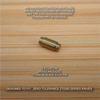 Zero Tolerance ZT0393 ZT 393 0393 BRZ Anodized Titanium Blade Stop Pin - BRASS