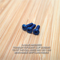Benchmade 550 551 Full Griptilian Replacement BLUE Titanium Pocket Clip Screws