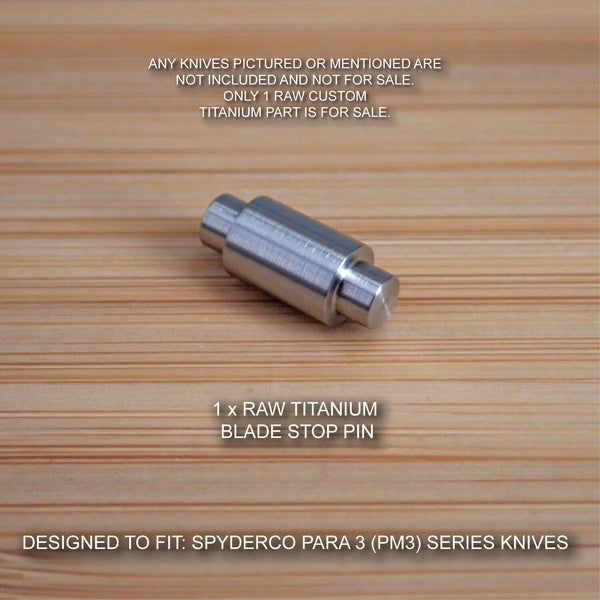 Spyderco Paramilitary Para 3 PM3 Custom RAW Titanium Blade Stop Pin (NO KNIFE)