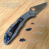 8pc BLUE Anodized Titanium Torx Screws Set for Spyderco Delica 4 FRN (NO KNIFE)