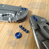 Hinderer Knives XM18 XM24 Custom 5pc Titanium LBS Washer & Screw Set - BLUE