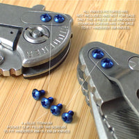 Hinderer Knife XM18 XM24 Fatty Pocket Clip & Filler Tab 4PC Titanium Screw Set - BLUE