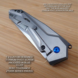 Zero Tolerance ZT0055 0055 Custom Titanium Pivot Screw BLUE - NO KNIFE INCLUDED