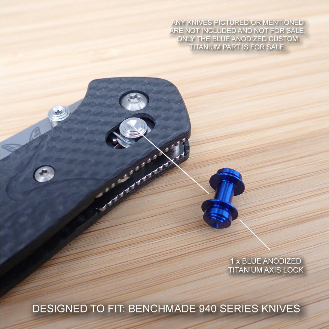 Benchmade 940-1 Osborne BLUE Anodized Custom Titanium Axis Benchmade 940-1 Osborne BLUE Anodized Custom Titanium Axis