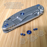 Hinderer Knives XM18 XM24 Custom 5pc Titanium LBS Washer & Screw Set - BLUE