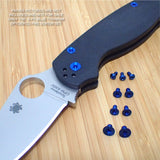 9 pc BLUE Anodized Titanium Screw Set for Spyderco Paramilitary 2 PM2 - NO KNIFE