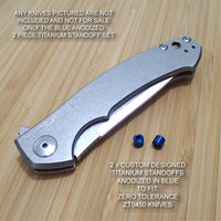 Zero Tolerance ZT0450 ZT 450 0450 Knife BLUE Anodized Titanium Ti Standoffs Set