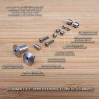 Zero Tolerance ZT0450 450 CF G10 ZT Custom Titanium 12 pc Full Parts Set - RAW