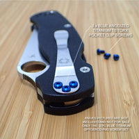 Spyderco Paramilitary PM2 Titanium 3pc BLUE Pocket Clip Screw Set - NO KNIFE