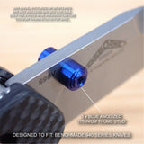 Benchmade 940-1 Osborne Knife 2 PC Custom Titanium Thumbstud Set Anodized BLUE