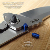 Zero Tolerance ZT0909 ZT909 ZT 909 Knife Custom Ti Blade Stop Pin Standoffs BLUE