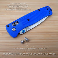 Benchmade 533 MINI BUGOUT 2 Piece Custom RAW Titanium Pivot Screw Set - NO KNIFE
