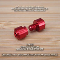 Benchmade 555-1 556-1 Mini Grip Griptilian 2pc Thumb Stud Set - Anodized RED