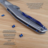 Zero Tolerance ZT0456 456 ZT Titanium 3pc Blade Stop Pin & Standoff Set - BLUE