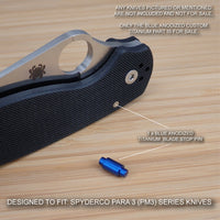Spyderco Paramilitary Para 3 PM3 Custom BLUE Titanium Blade Stop Pin (NO KNIFE)