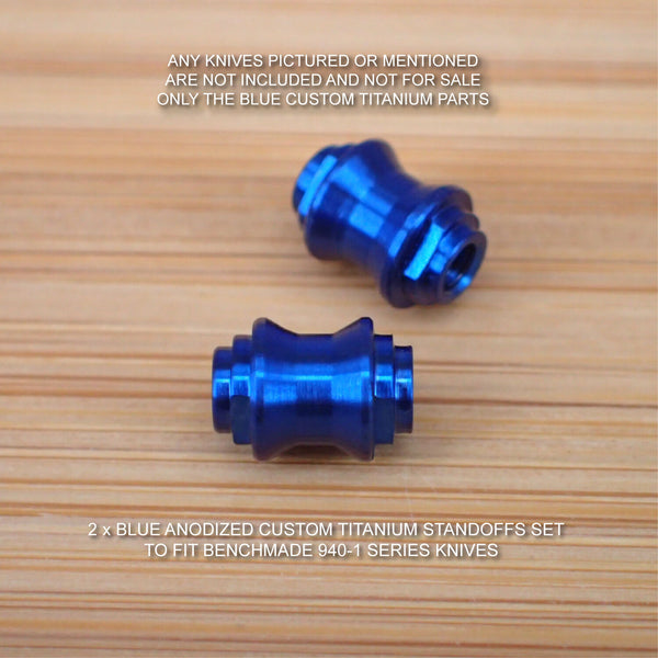 Benchmade 940-2 Osborne Knife 2pc Custom Titanium Spacer Set Anodized in BLUE
