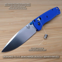 Benchmade 535 BUGOUT Custom RAW Titanium Axis Lock Bar - No Knife