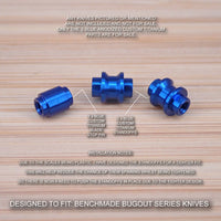 Benchmade 533 MINI BUGOUT 3 Piece Custom Titanium Standoffs & Blade Stop Pin - BLUE