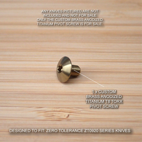Zero Tolerance ZT0920 ZT 0920 920 Custom Titanium Pivot Screw BRONZE - NO KNIFE