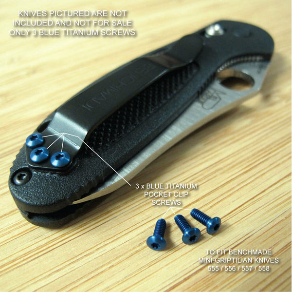 Benchmade 555 556 Mini Griptilian Replacement BLUE Titanium Pocket