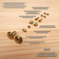 Zero Tolerance ZT0450 450 CF G10 ZT Custom Titanium 12 pc Full Parts Set - BRASS