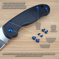 6pc BLUE Titanium Screw Set for Spyderco Para 3 LW LIGHTWEIGHT PM3LW (No Knife)