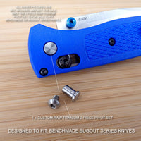 Benchmade 535 BUGOUT 2 Piece Custom RAW Titanium Pivot Screw Set - NO KNIFE