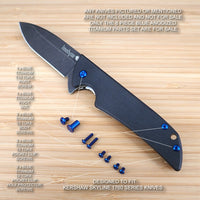 Kershaw Skyline 1760 1760DAM Knife 8pc Custom Anodized Titanium Screw Set - BLUE