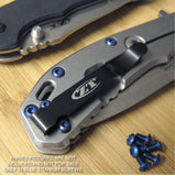 Zero Tolerance ZT0566 566 ZT Knife 11PC Titanium Body Pocket Clip Screw Set BLUE