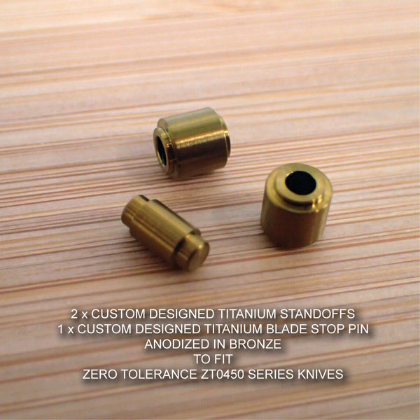 Zero Tolerance ZT0450 450 CF ZT Titanium Blade Stop Pin & Standoff Set - BRONZE