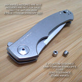 Zero Tolerance ZT0450 ZT 450 0450 Knife Custom RAW Titanium Standoff Spacer Set