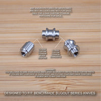 Benchmade 533 MINI BUGOUT 3 Piece Custom RAW Titanium Standoffs & Pin Set - NO KNIFE