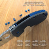 Spyderco Techno 7PC Titanium Screw Set plus Blade Stop Pin Anodized in BLUE