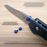 Benchmade 940-2 Osborne Knife 2 PC Custom Titanium Thumbstud Set Anodized BLUE