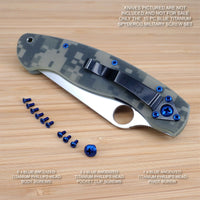 Spyderco Military 10pc BLUE Anodized Titanium Screw Set -NO KNIFE (READ WARNING)