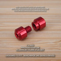 Benchmade 940 Osborne Knife 2 pc Custom Designed Thumb Stud Set Anodized RED